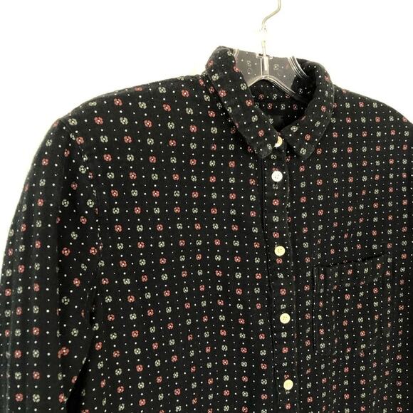 MADEWELL Black Mayfair Foulard oversized Ex-Boyfriend Shirt Floral Dot XXS Cozy - Picture 9 of 11